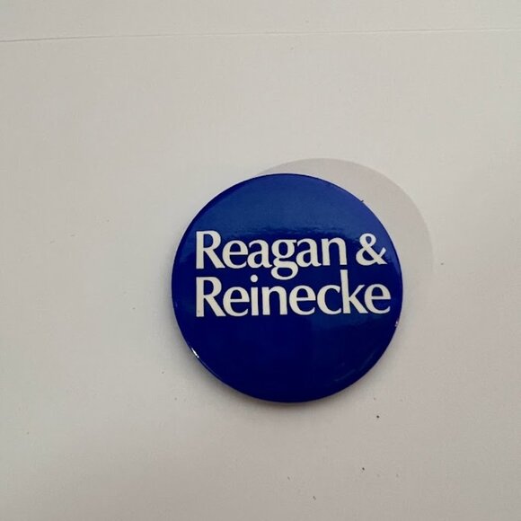 Vintage Reagan & Reinecke Political Pin - Picture 1 of 2